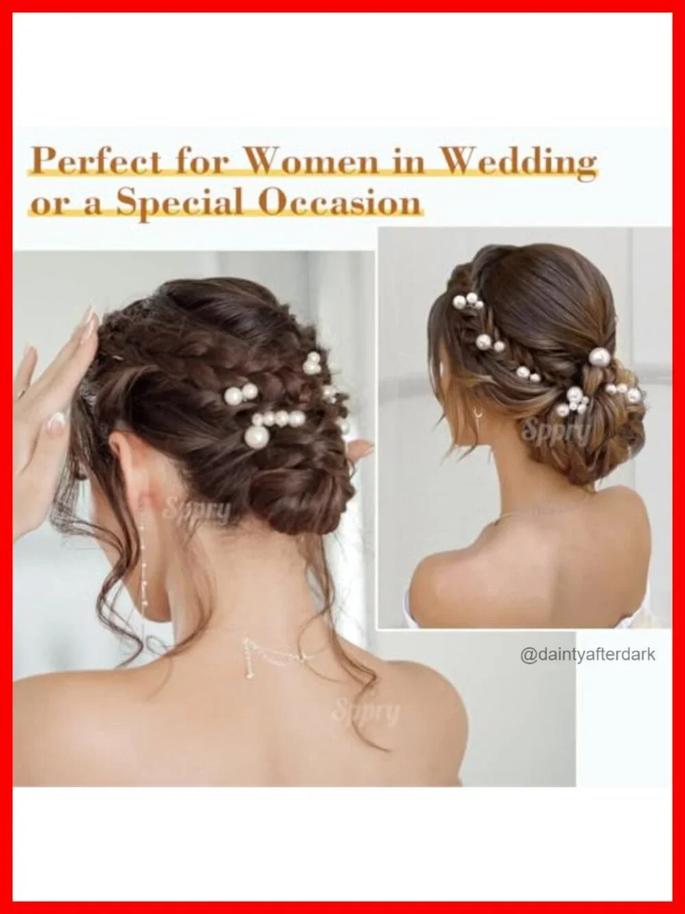 U Shape Pearl Wedding Hair Pins, Set of 12 - Elegant Updo Hair Accessories